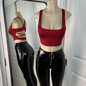 Red Women's Crop Top
